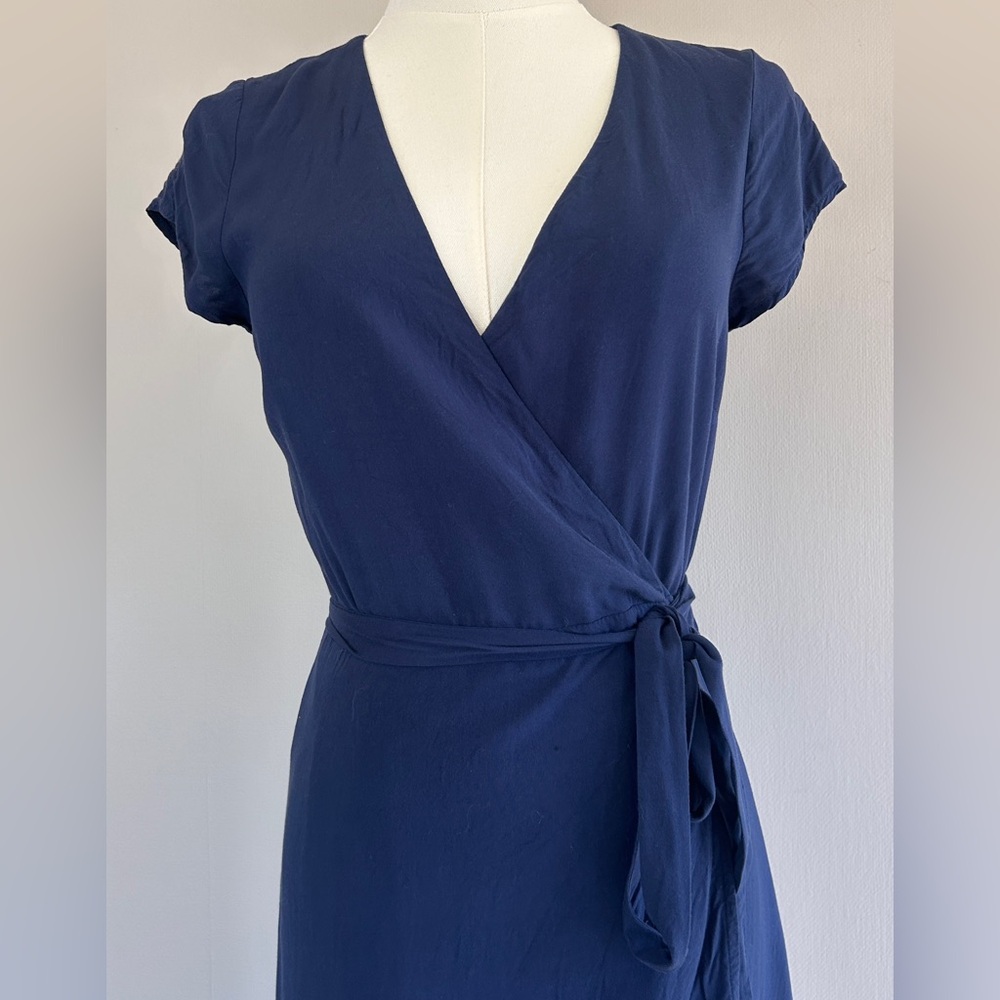 L*SPACE Goa Wrap Maxi Dress Midnight Blue Euro Summer Coastal Boho Resort Size S - Picture 4 of 14